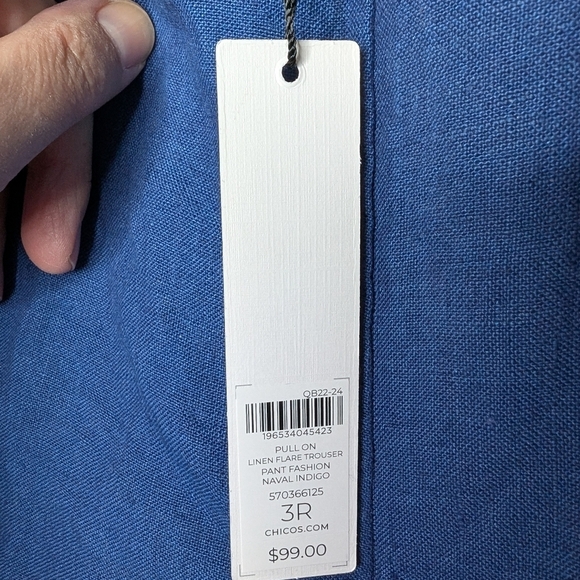 Chico's Blue Linen Trousers sz 16 NWT - Picture 5 of 7